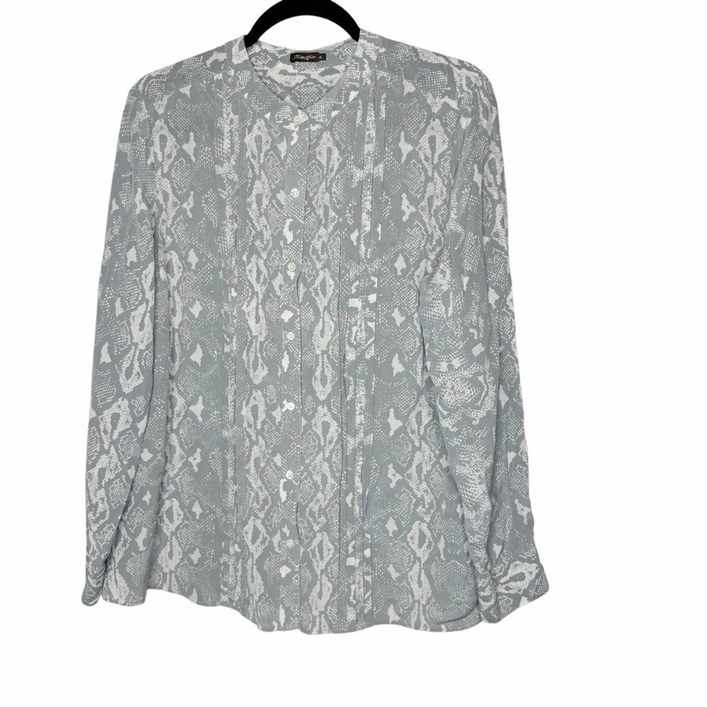 J. McLaughlin Felipa Blouse Silk Snake Print XL